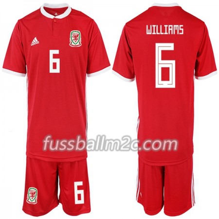 Fußballtrikots Wales WILLIAMS 6 Kinder Heim Trikotsatz 2018-2019